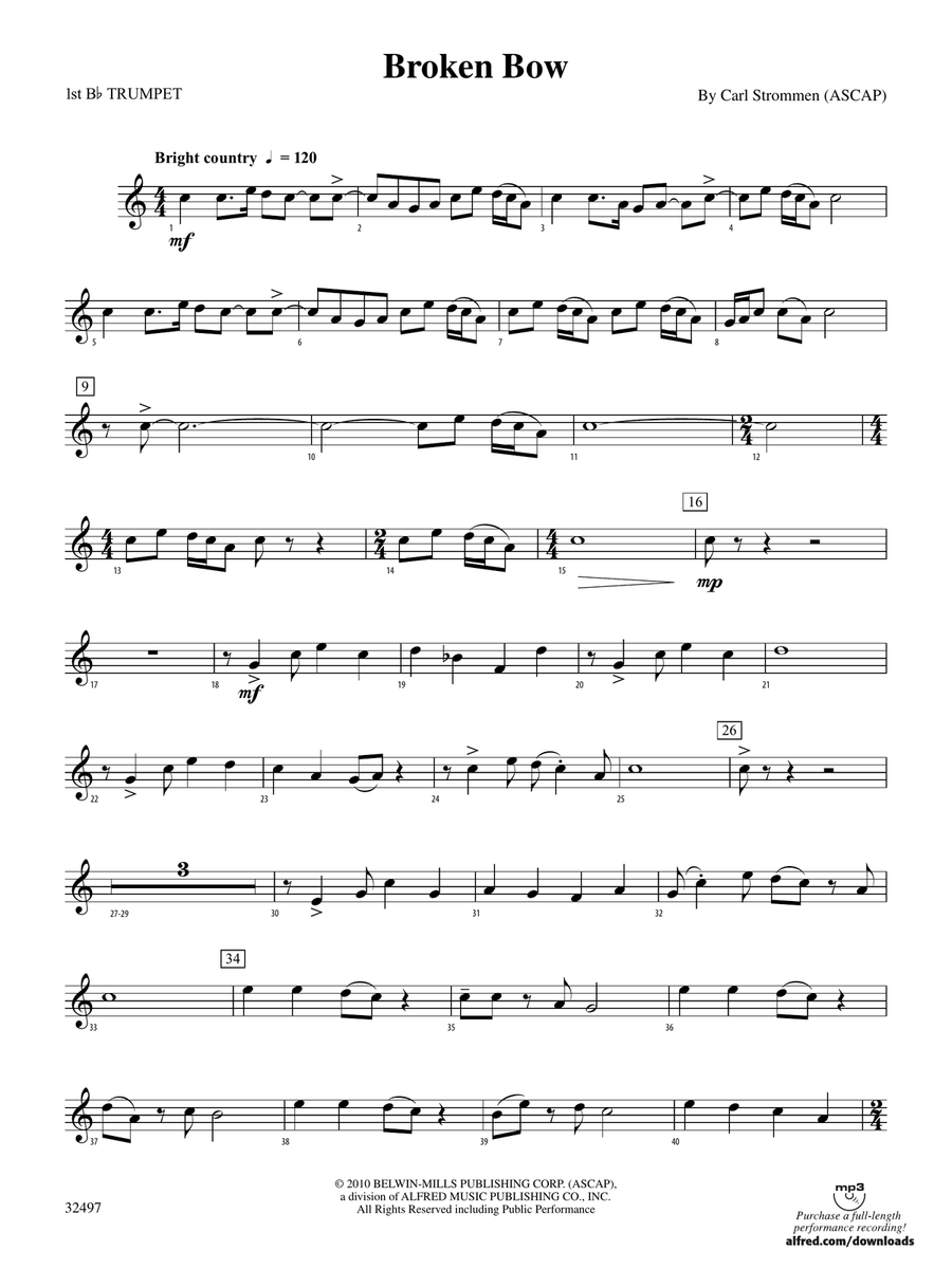 Broken Bow: 1st B-flat Trumpet