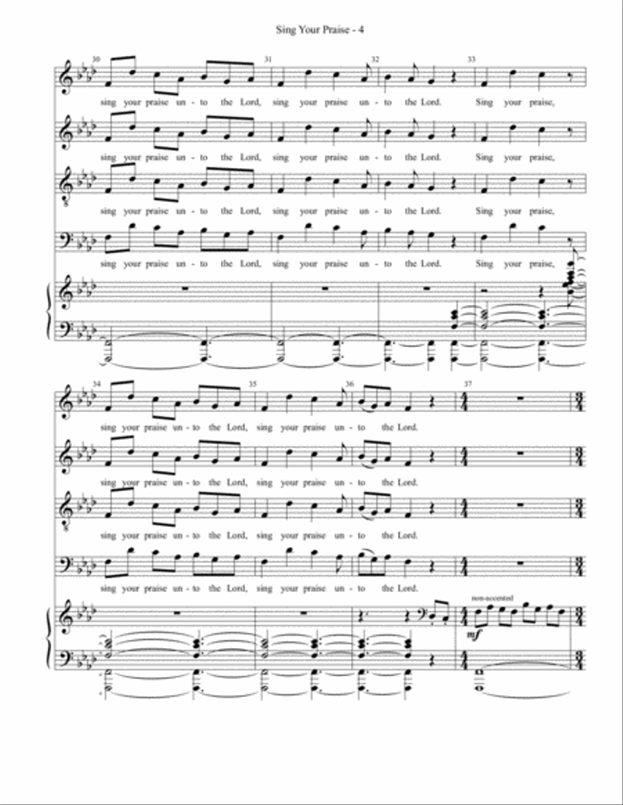 Sing Your Praise 4-Part scores gallery preview page 4