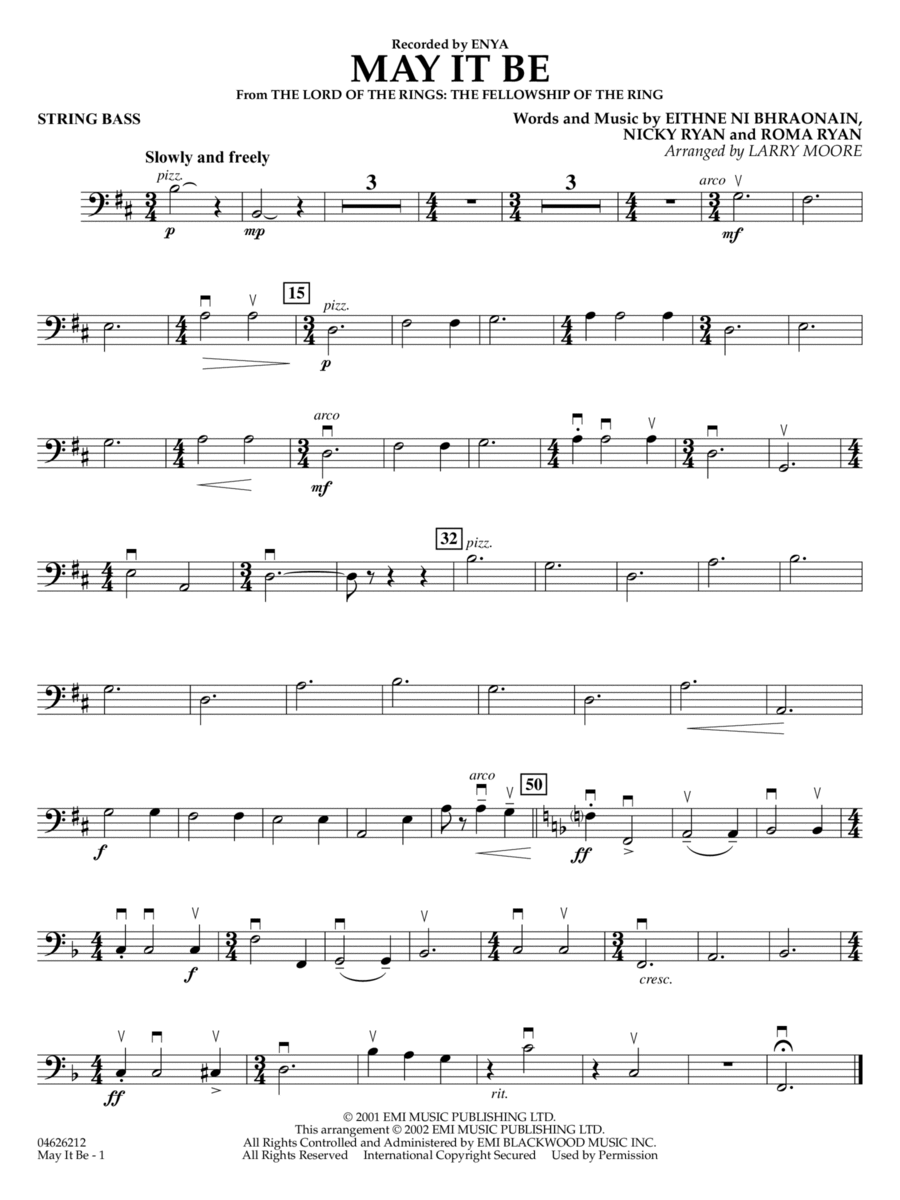 May It Be (arr. Larry Moore) - String Bass String Orchestra scores gallery preview page 1