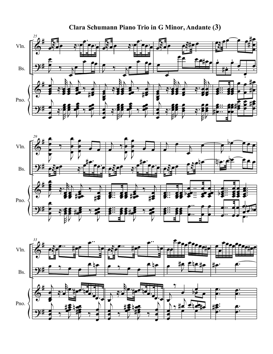 Piano Trio in G minor, Op.17, Adagio (Arr. for Double Bass, Piano & Violin) Small Ensemble scores gallery preview page 3