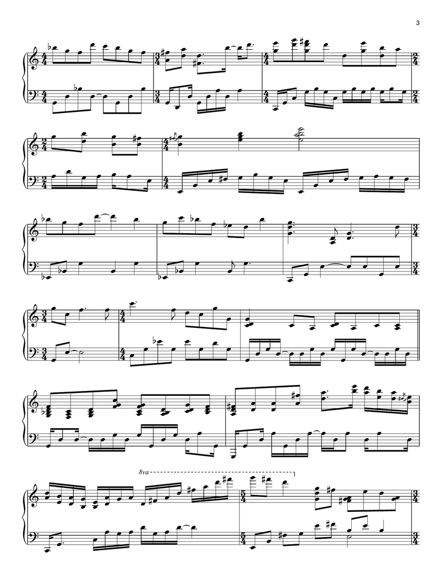 Buying Lumber (from The Sims) Piano Solo scores gallery preview page 3