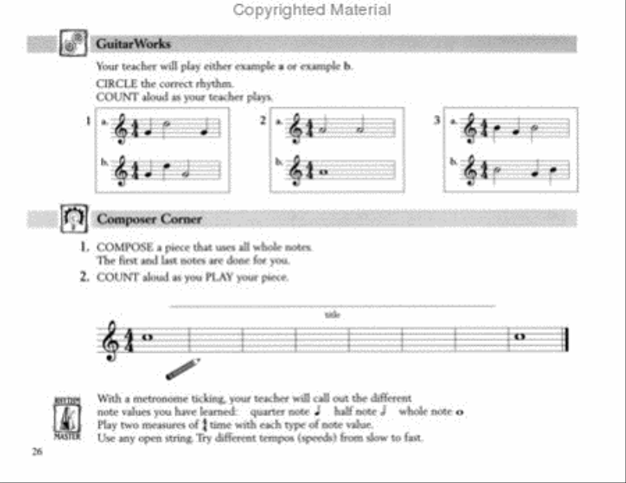 The FJH Young Beginner Guitar Method, Theory Activity Book 1 Easy Guitar scores gallery preview page 3