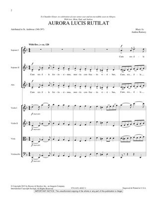 Book cover for Aurora Lucis Rutilat - Score