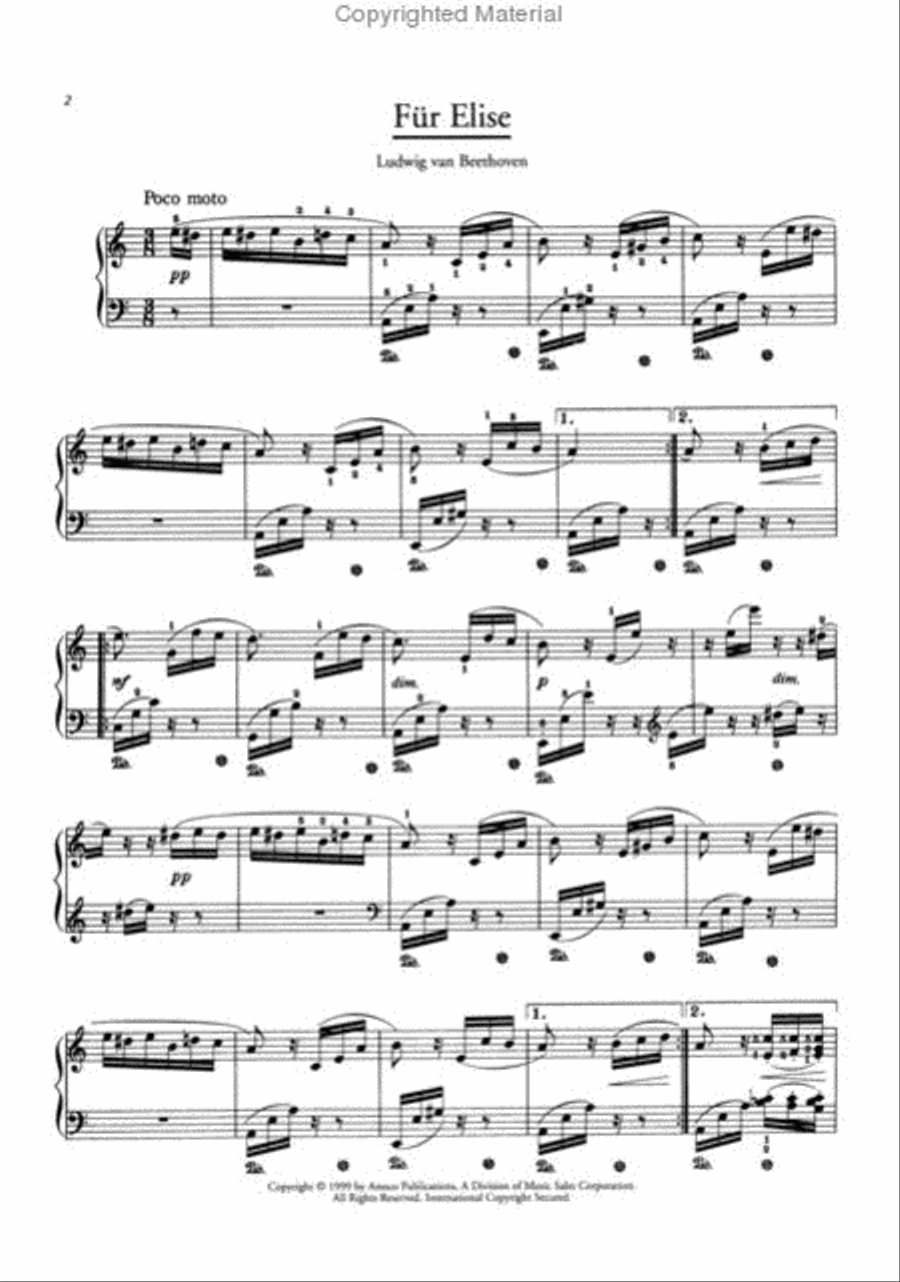 Beethoven: Fur Elise Piano Method scores gallery preview page 2