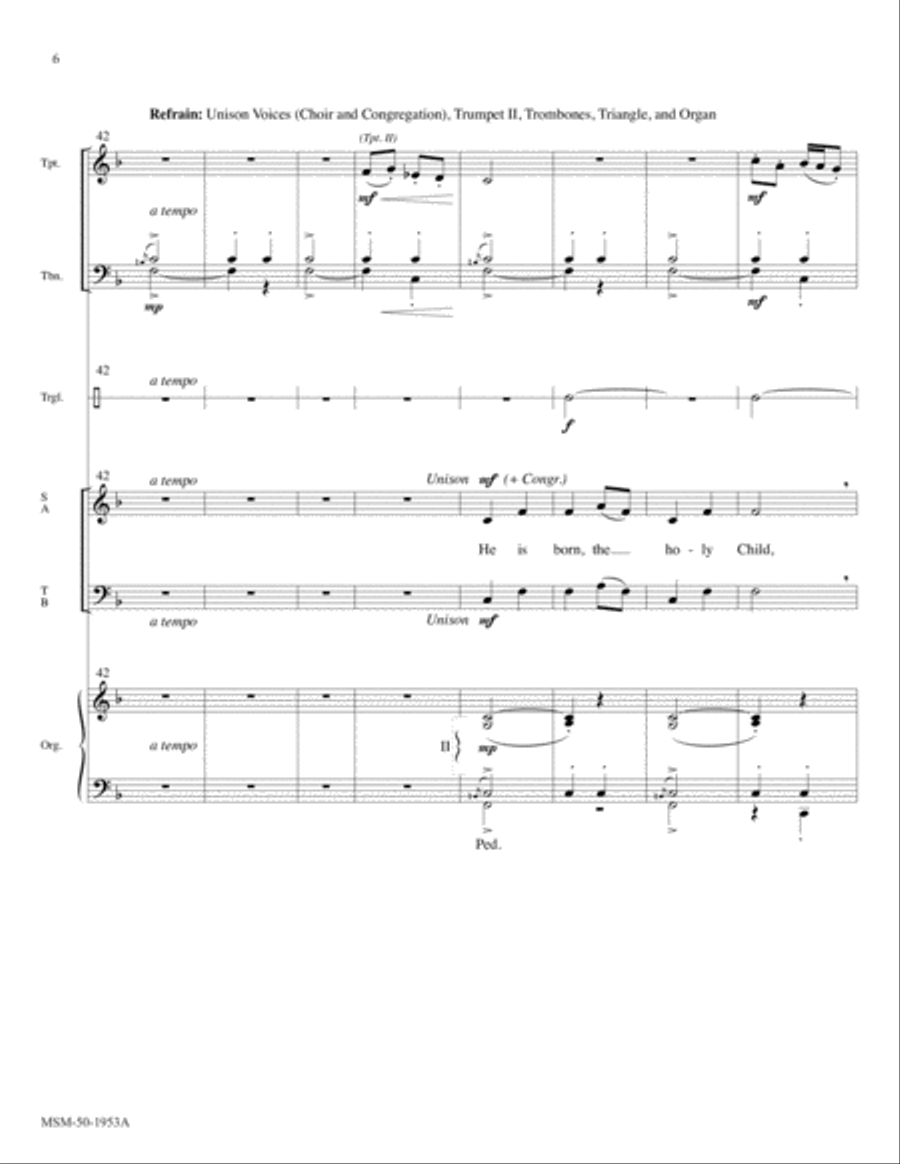 He Is Born (Downloadable Brass & Percussion Score) 4-Part scores gallery preview page 4