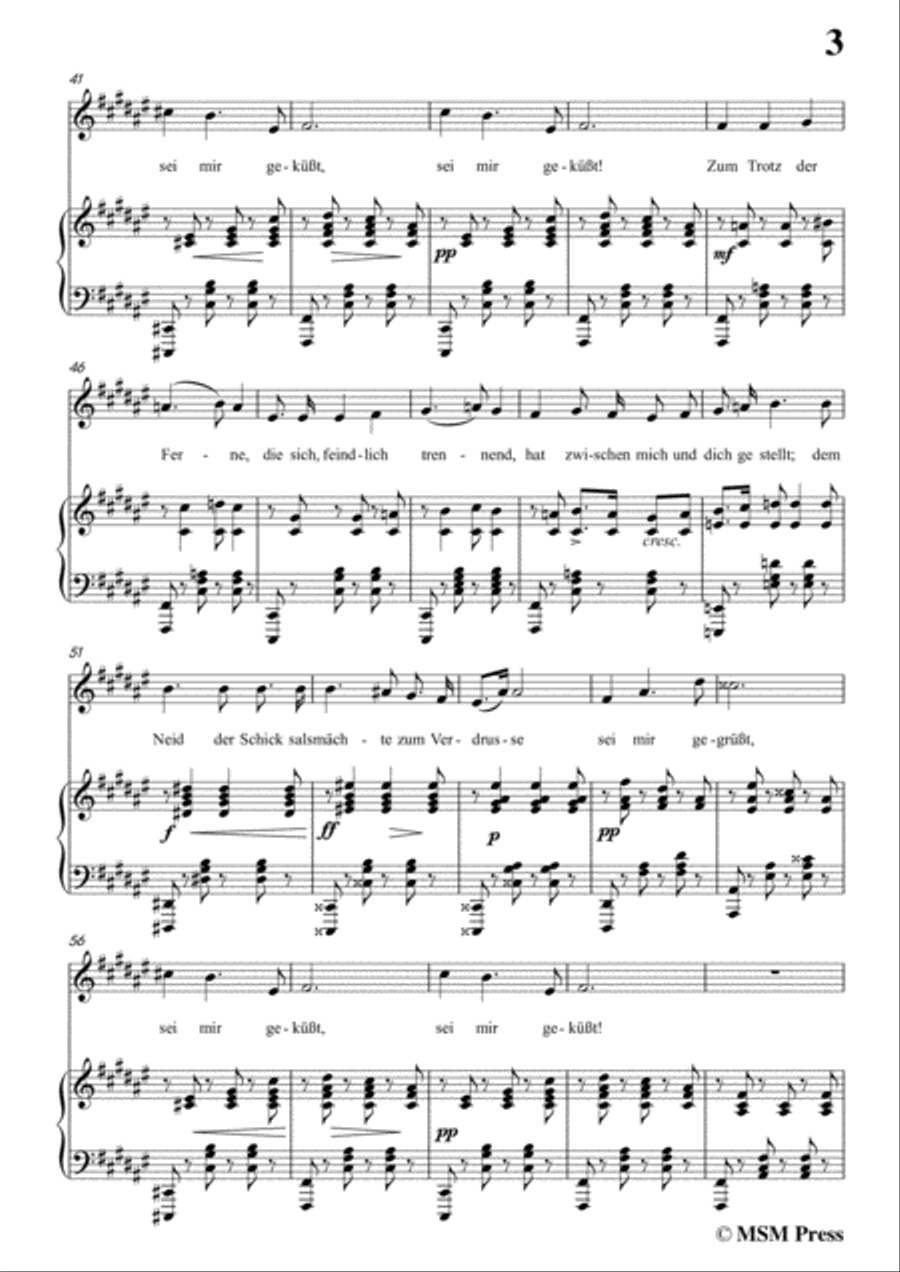 Schubert-Sei mir gegrüsst!,Op.20 No.1,in F sharp Major,for Voice&Piano Voice scores gallery preview page 5