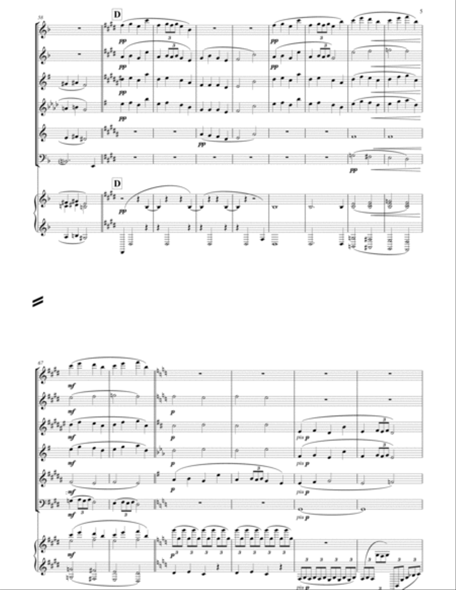 Rêverie: Wind Quintet and keyboard Woodwind Quintet scores gallery preview page 6