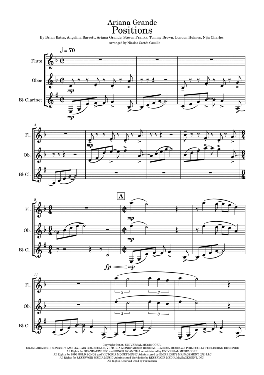 Positions Woodwind Trio scores gallery preview page 1