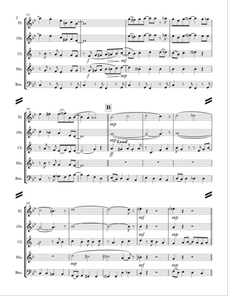 Rockin' Around The Christmas Tree Woodwind Quintet scores gallery preview page 3