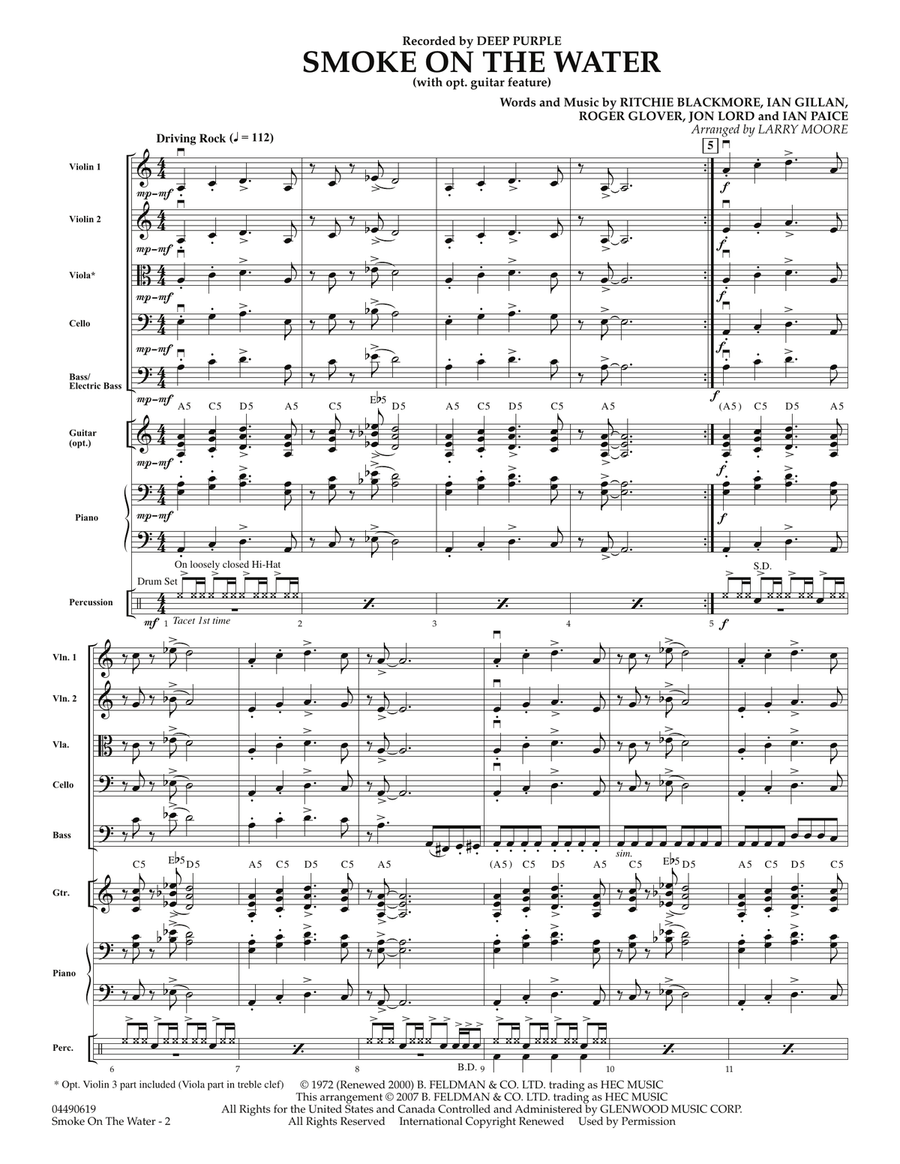 Smoke on the Water - Full Score Orchestra scores gallery preview page 2