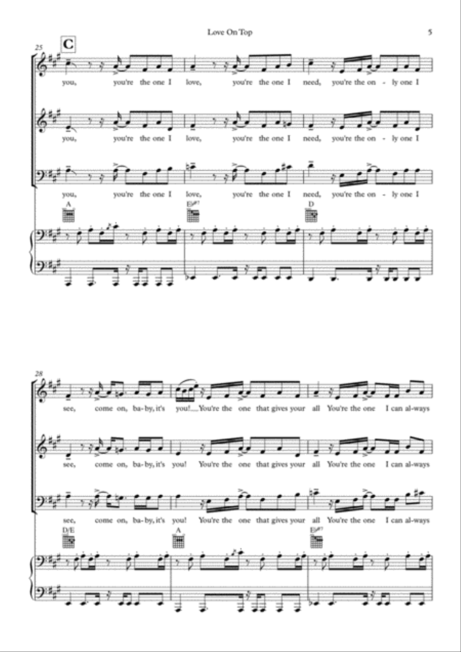 Love On Top 3-Part scores gallery preview page 5