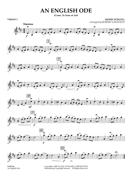 An English Ode (Come, Ye Sons of Art) - Violin 1
