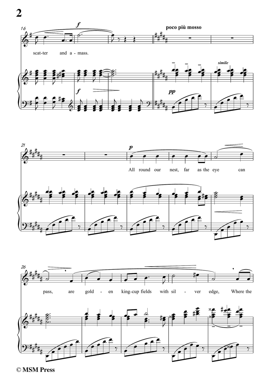 Vaughan Williams-Silent Noon in G Major, for Voice and Piano Piano, Vocal scores gallery preview page 4