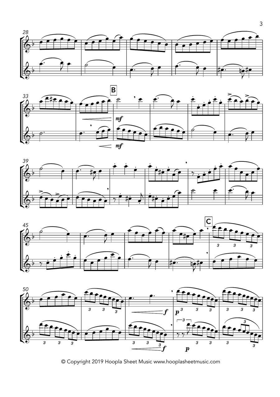 Greensleeves, fantasy for flute duet Flute Duet scores gallery preview page 2