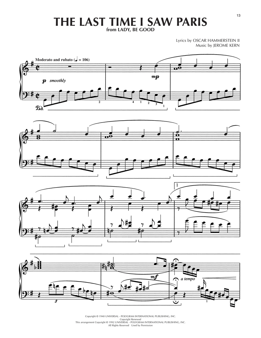 The Last Time I Saw Paris (arr. Dick Hyman) Piano Solo scores gallery preview page 1