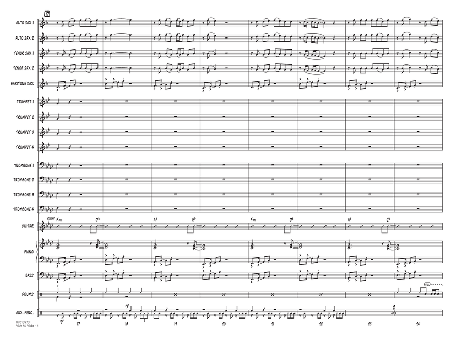 Vivir Mi Vida (arr. Terry White) - Conductor Score (Full Score) Jazz Ensemble scores gallery preview page 4