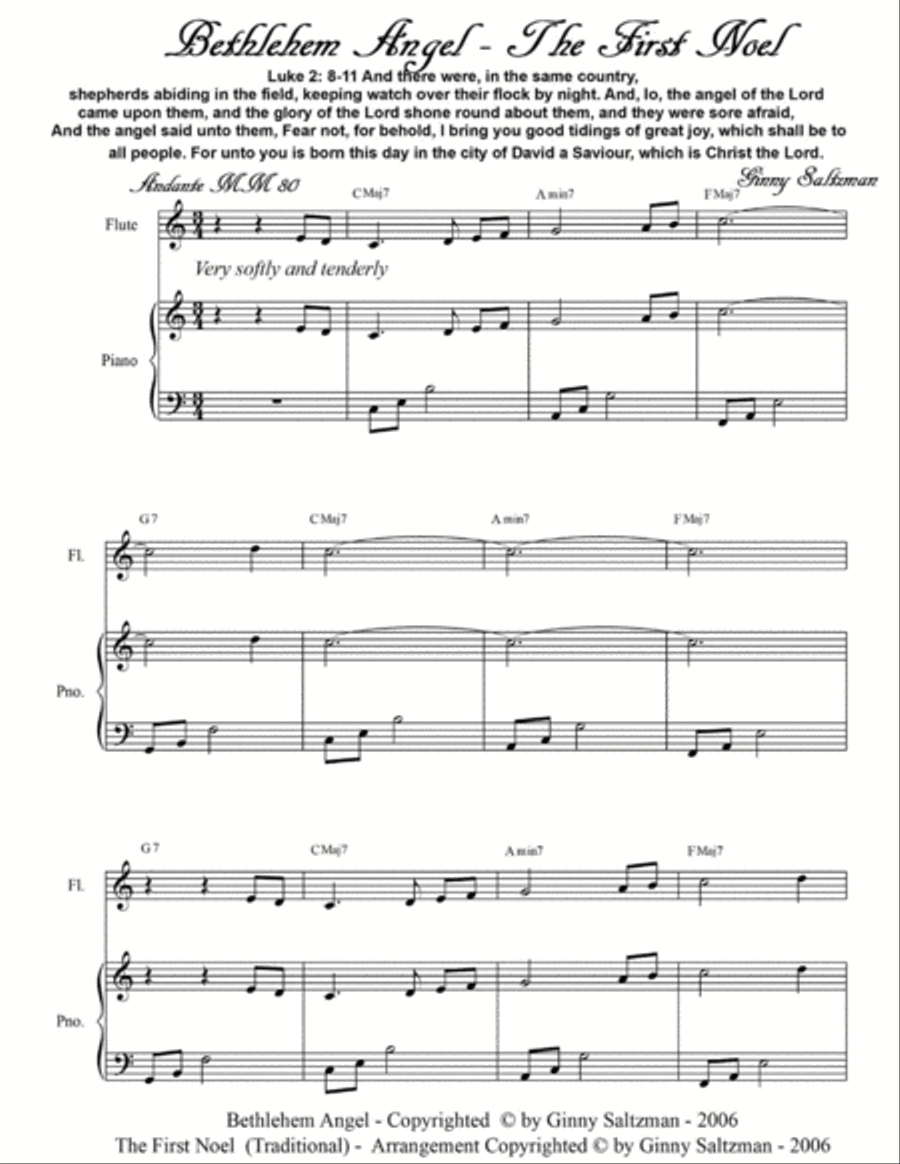 Bethlehem Angel and The First Noel Small Ensemble scores gallery preview page 2