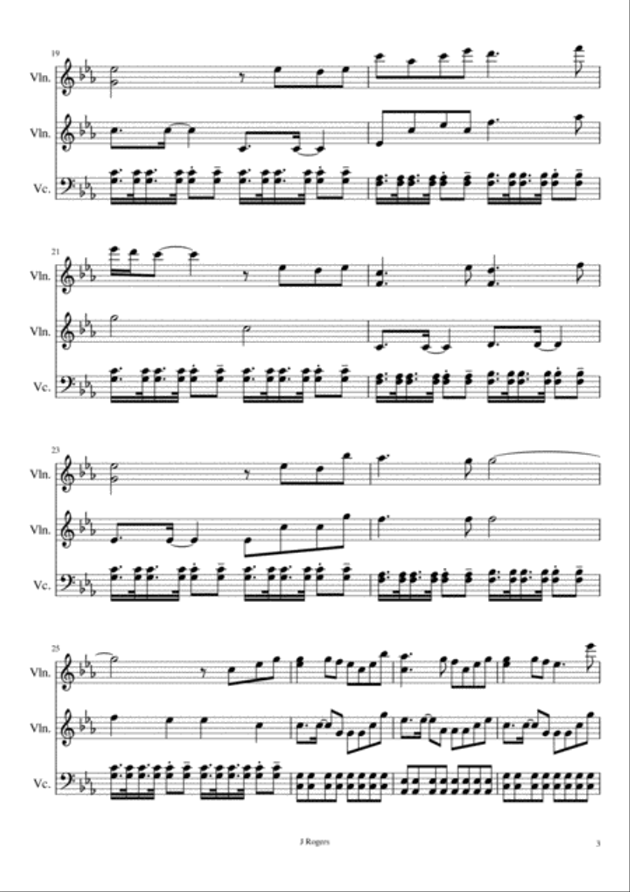 Hymn For The Weekend Hymn For The Weekend String Trio scores gallery preview page 3