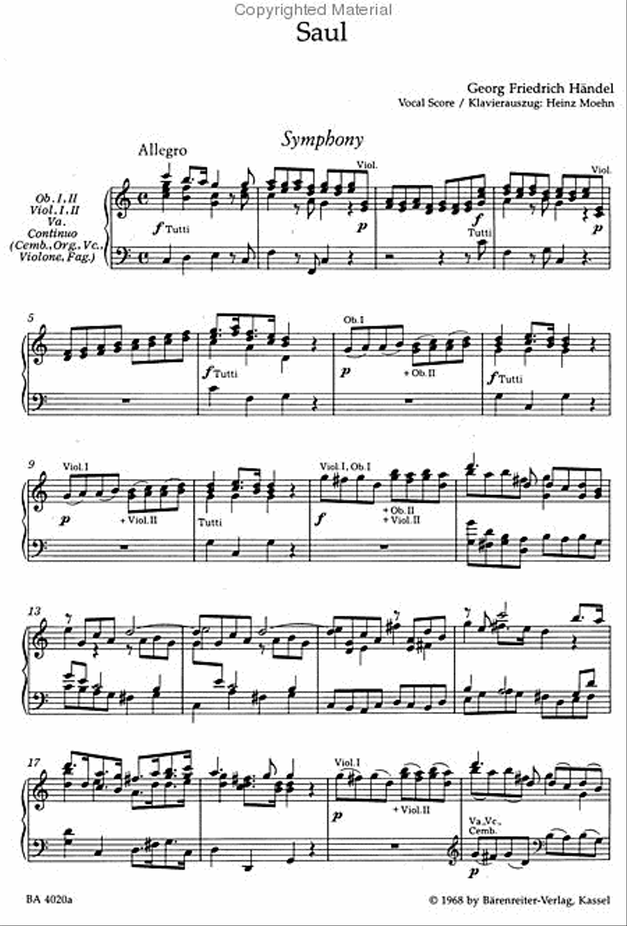 Saul HWV 53 4-Part scores gallery preview page 3