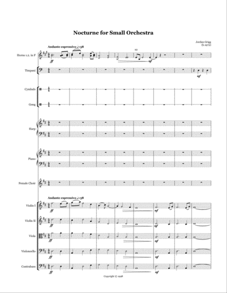 Nocturne for Small Orchestra 3-Part scores gallery preview page 2