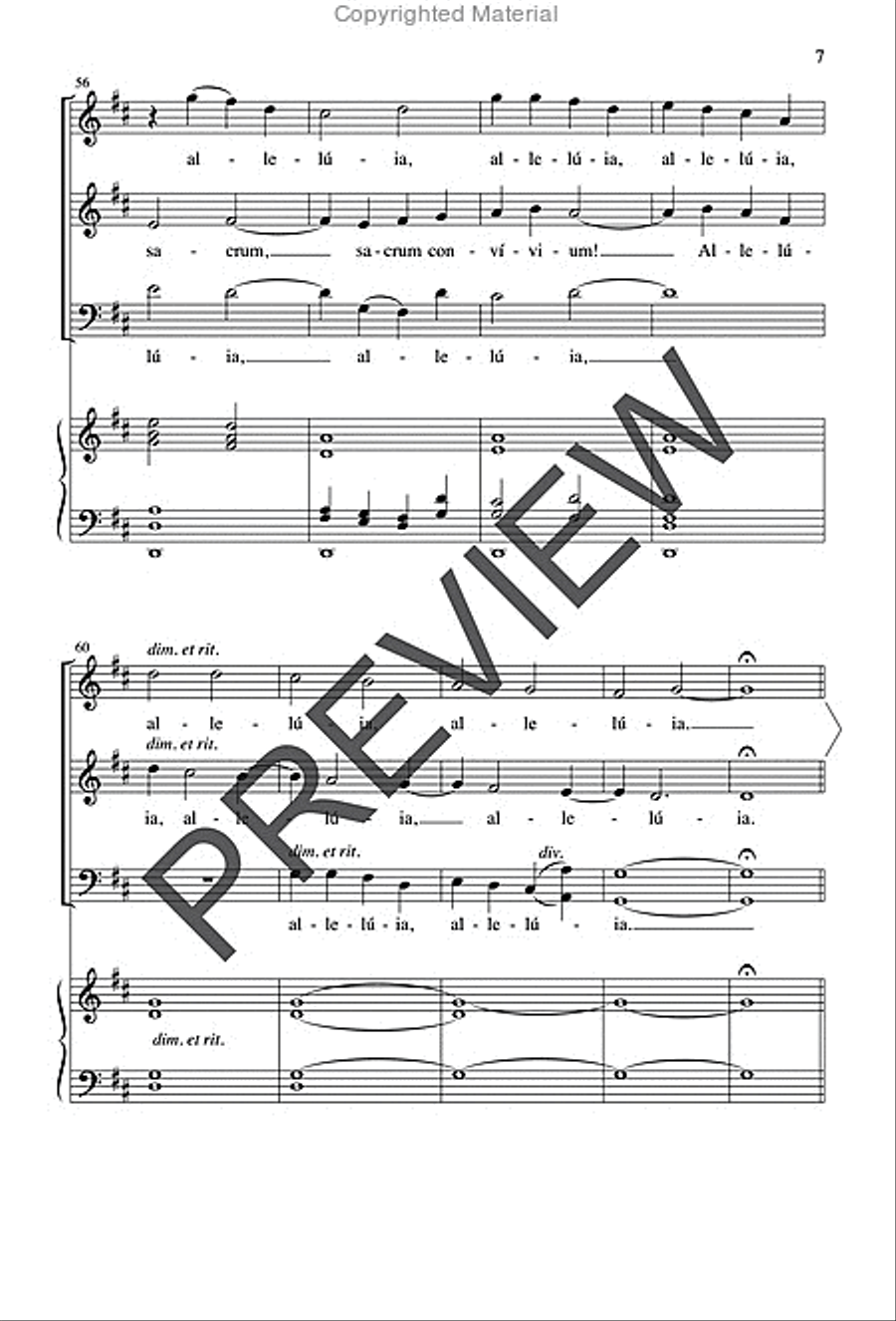O Sacrum Convivium 3-Part scores gallery preview page 7