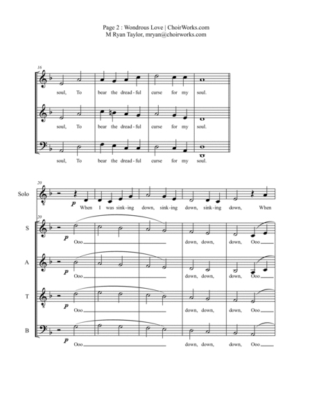 Wondrous Love : SATB Acapella Choir (with Divisi)