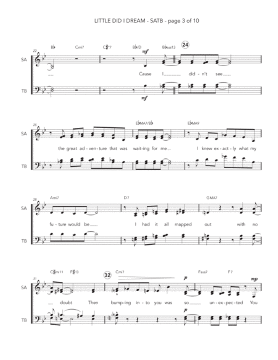 Little Did I Dream 4-Part scores gallery preview page 3
