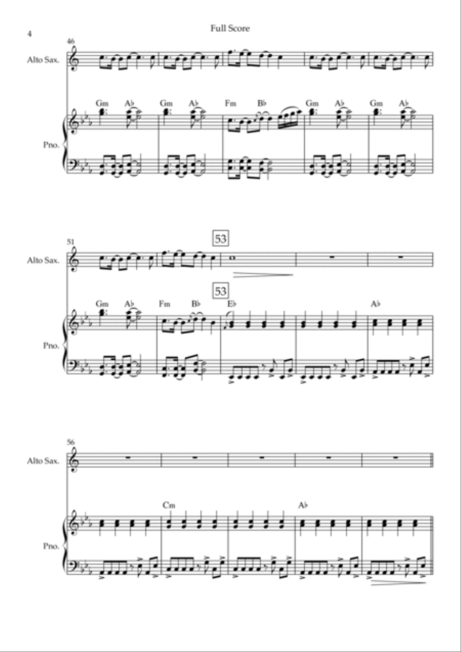 Without You Without You Alto Saxophone scores gallery preview page 4