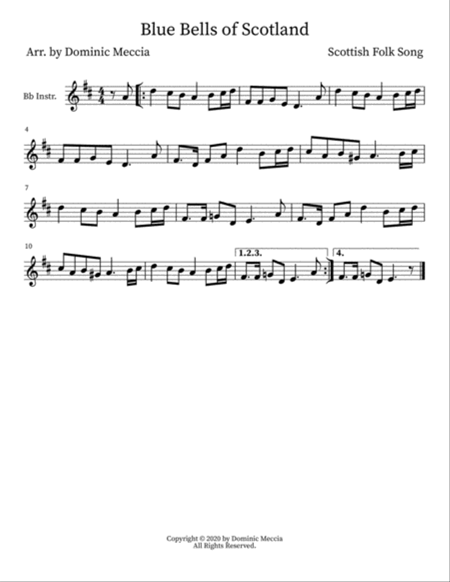 Blue Bells of Scotland Blue Bells of Scotland Small Ensemble scores gallery preview page 1