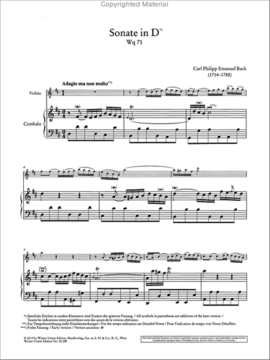 Werke für Violine und Cembalo Chamber Music scores gallery preview page 2