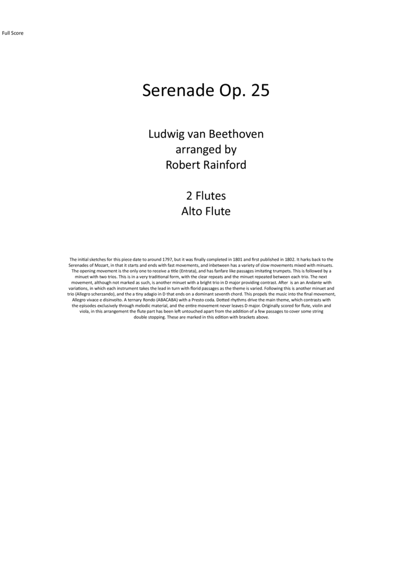 Serenade Op. 25