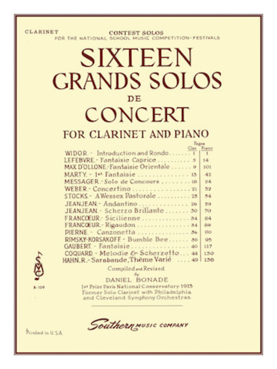 16 Grand Solos de Concert B-Flat Clarinet scores gallery preview page 1