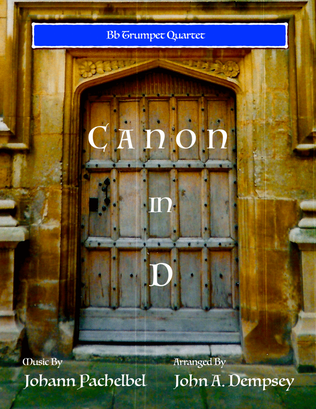 Book cover for Canon in D (in Bb major): Trumpet Quartet