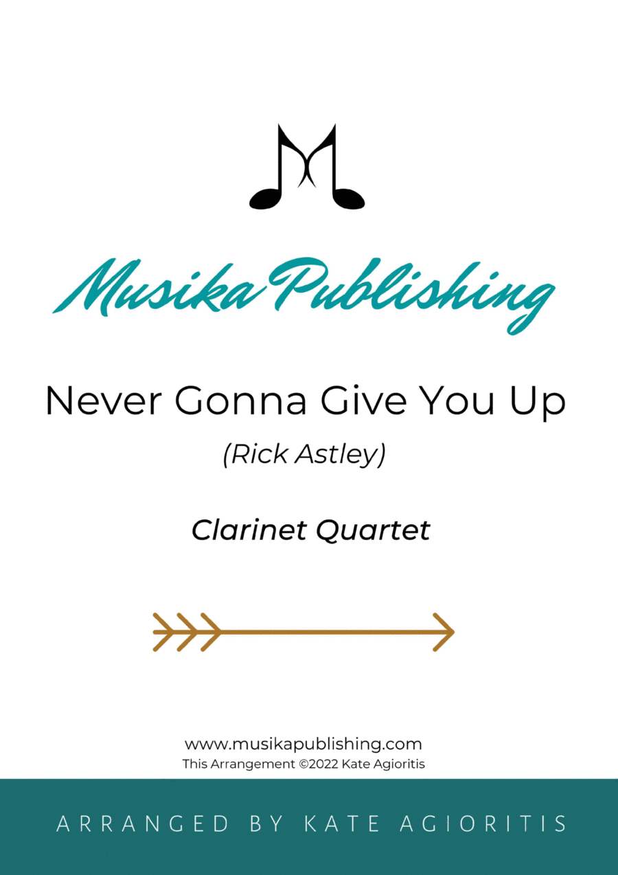 Never Gonna Give You Up Clarinet Quartet scores gallery preview page 1