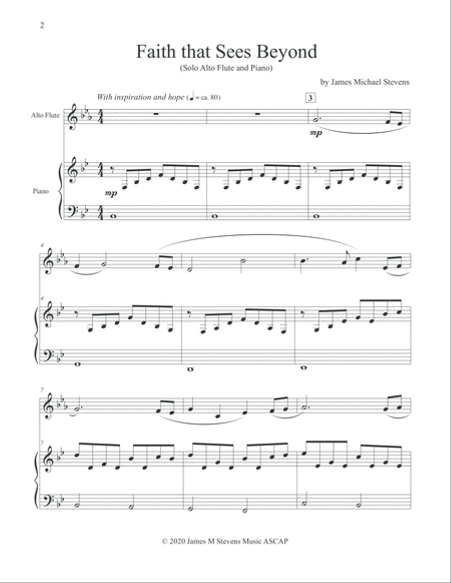 Faith that Sees Beyond - Alto Flute & Piano Flute Solo scores gallery preview page 2