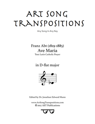 ABT: Ave Maria (transposed to D-flat major)