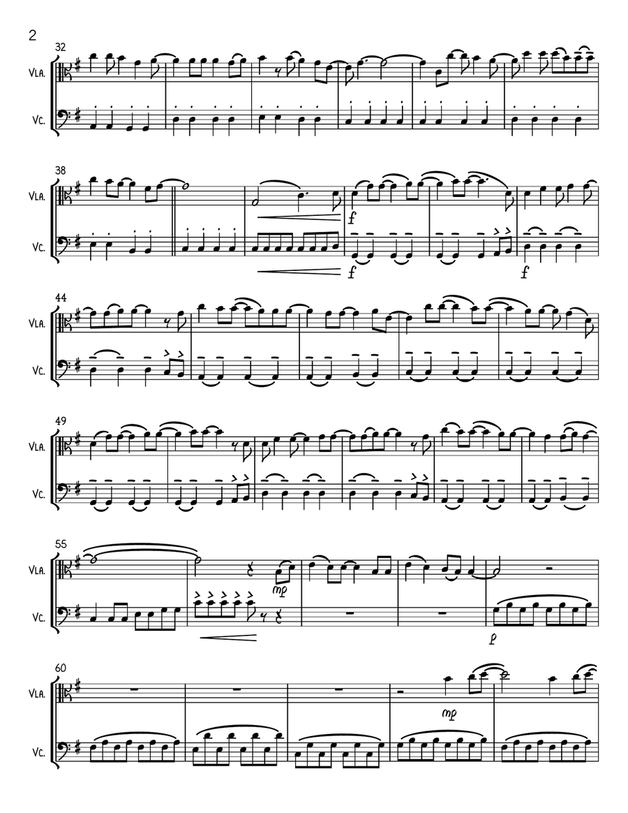 A Million Dreams String Duet scores gallery preview page 2