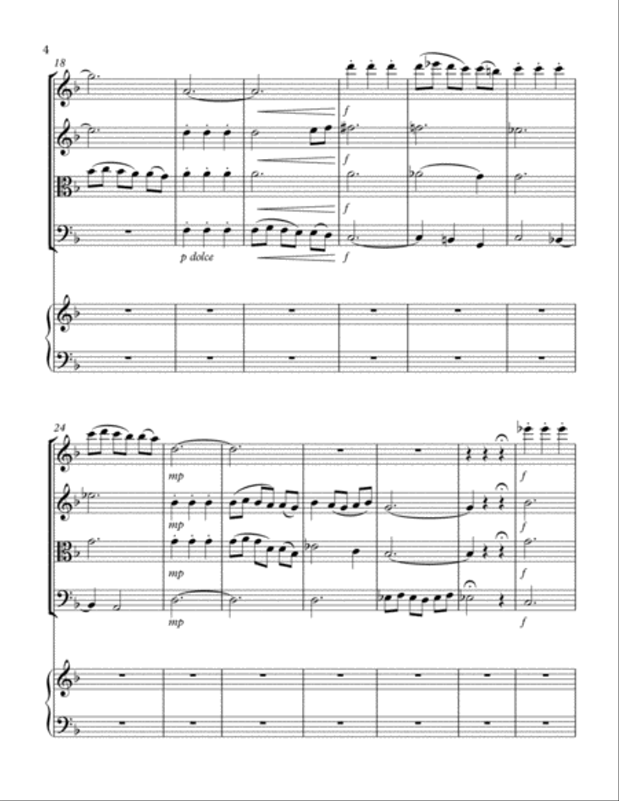 Sacred Overture for piano quintet String Quartet scores gallery preview page 4