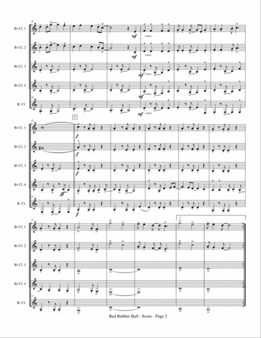 Red Rubber Ball Clarinet Quintet scores gallery preview page 4