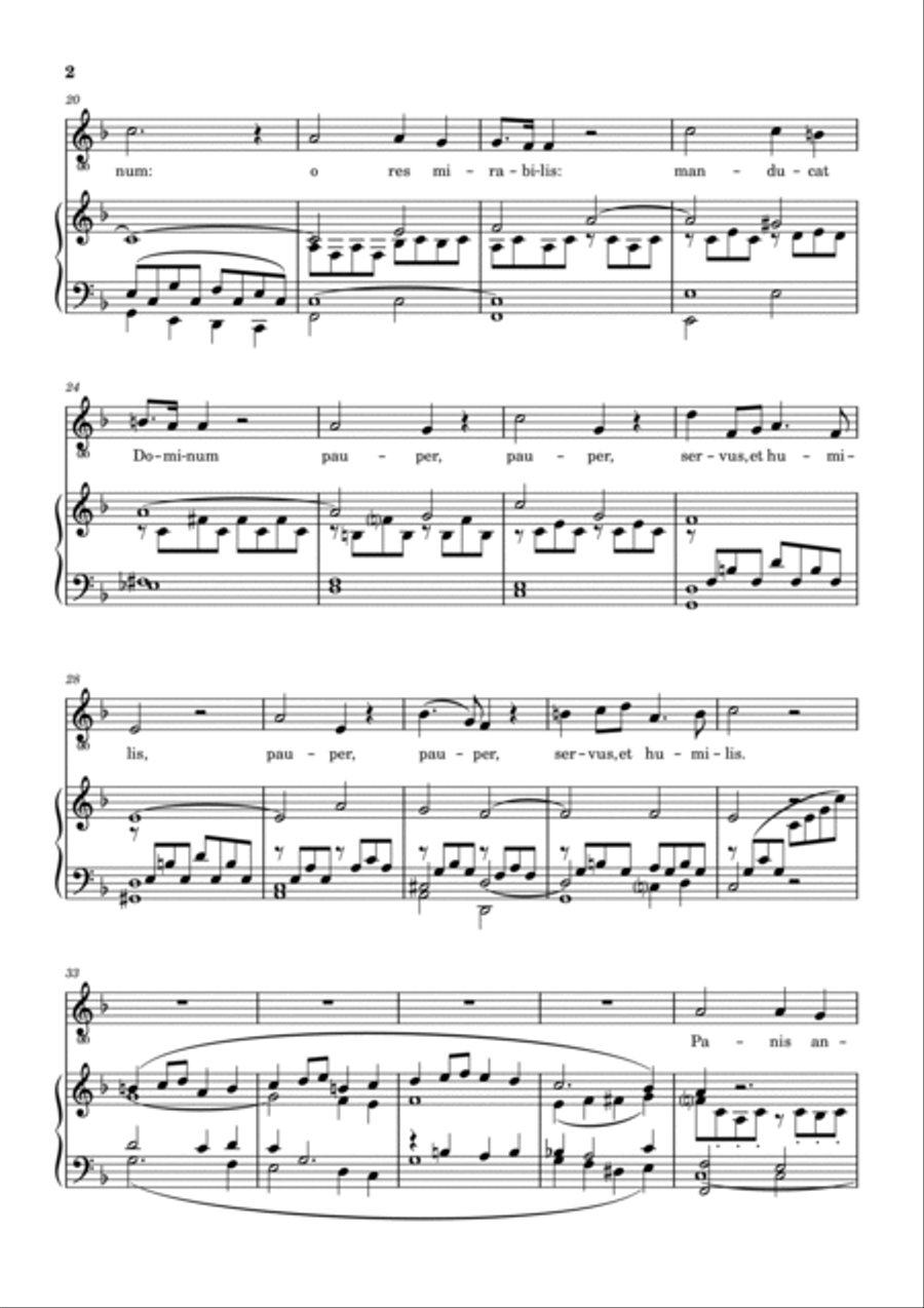 Panis Angelicus in F (voice & keyboard) Voice scores gallery preview page 2