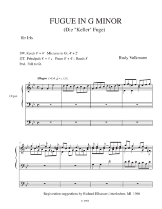 "Die Kellerfuge" Fugue in G minor for organ