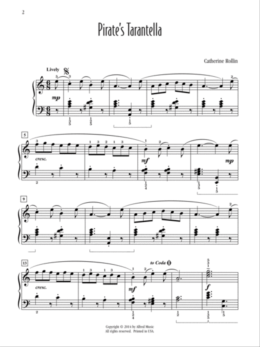 Pirate's Tarantella Easy Piano scores gallery preview page 2