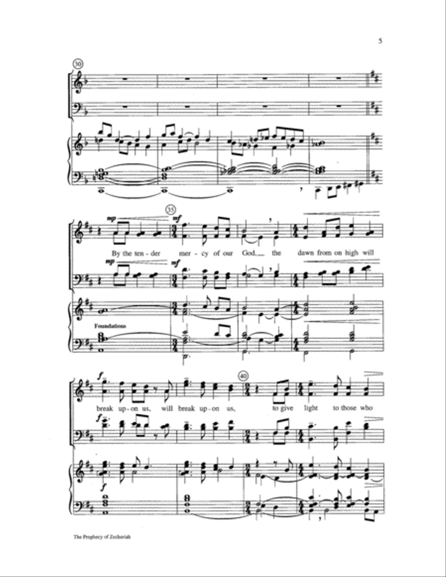 The Prophecy of Zechariah 4-Part scores gallery preview page 5