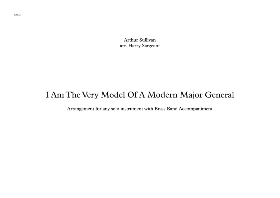 I Am The Very Model Of A Modern Major General Brass Band scores gallery preview page 1