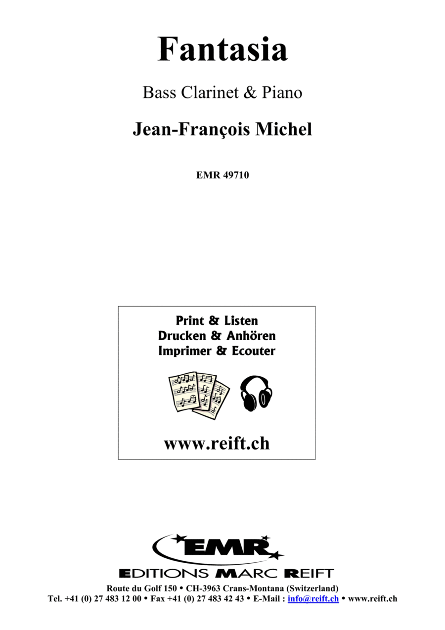 Fantasia Bass Clarinet scores gallery preview page 1