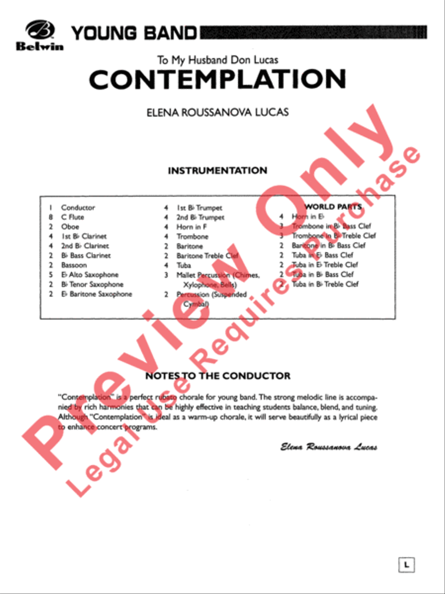 Contemplation Contemplation Concert Band scores gallery preview page 2