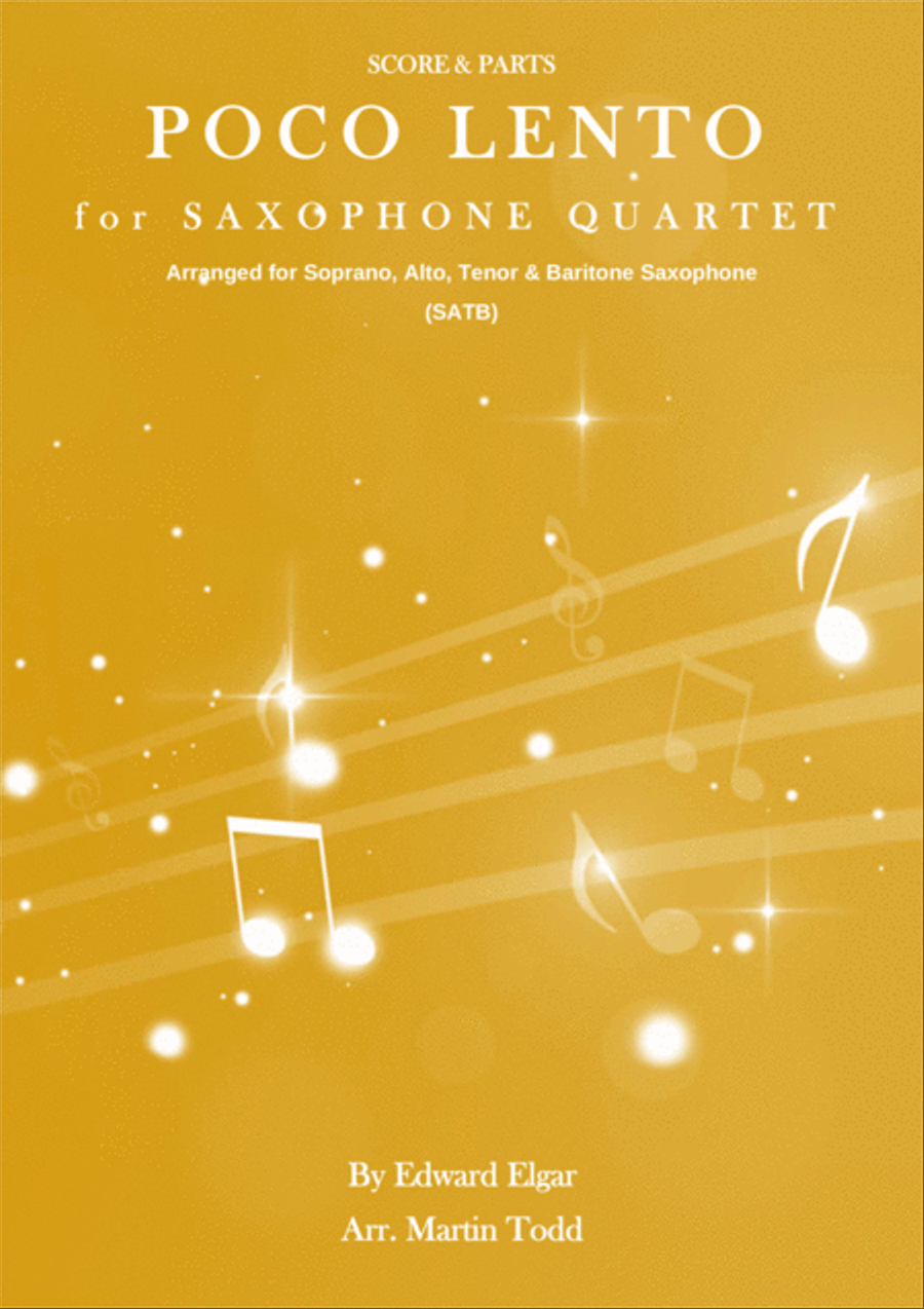 Poco Lento for Saxophone Quartet (SATB) Saxophone Quartet scores gallery preview page 1