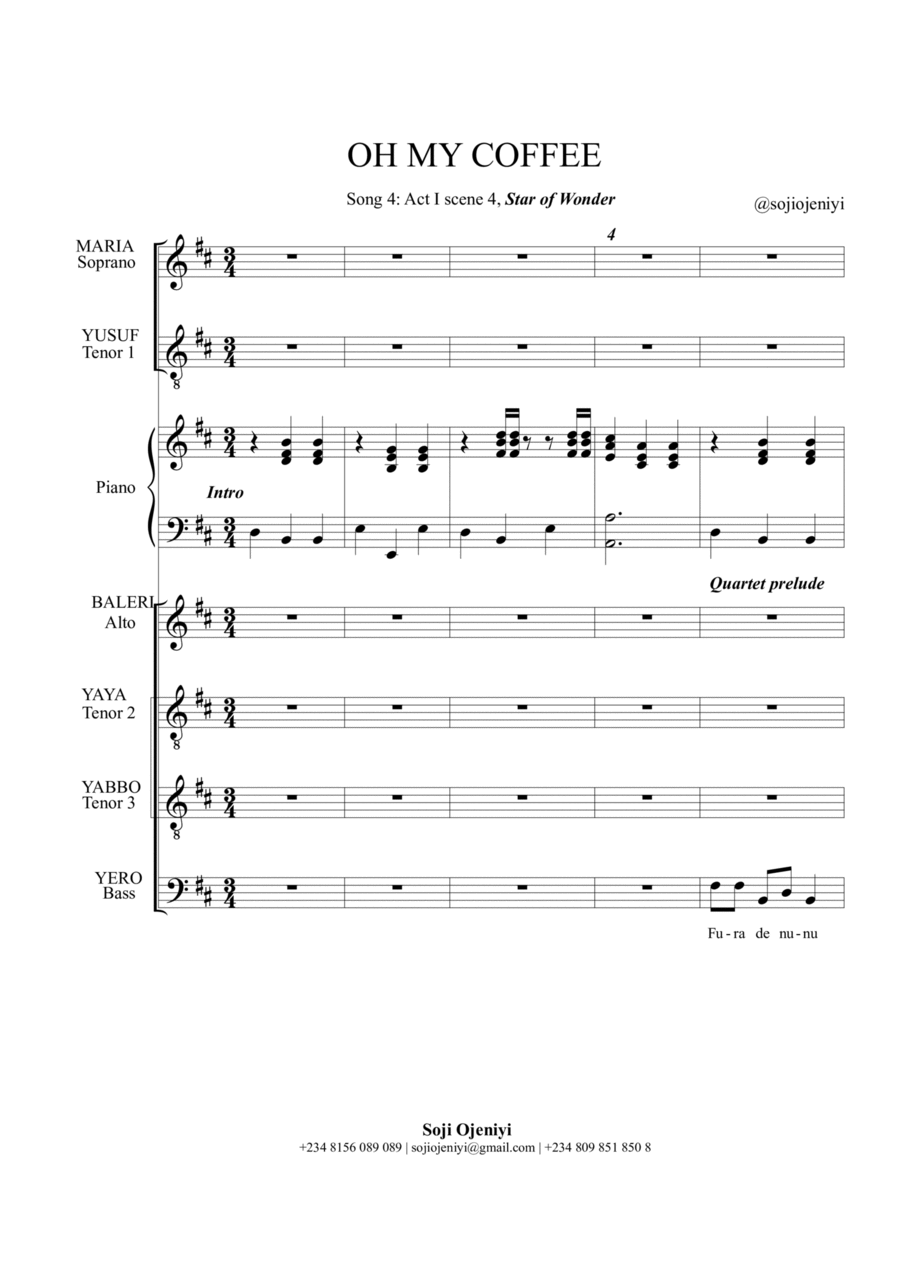 Oh My Coffee Oh My Coffee Tenor Voice scores gallery preview page 1