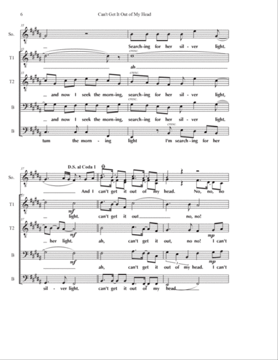 Can't Get It Out Of My Head TTBB scores gallery preview page 6