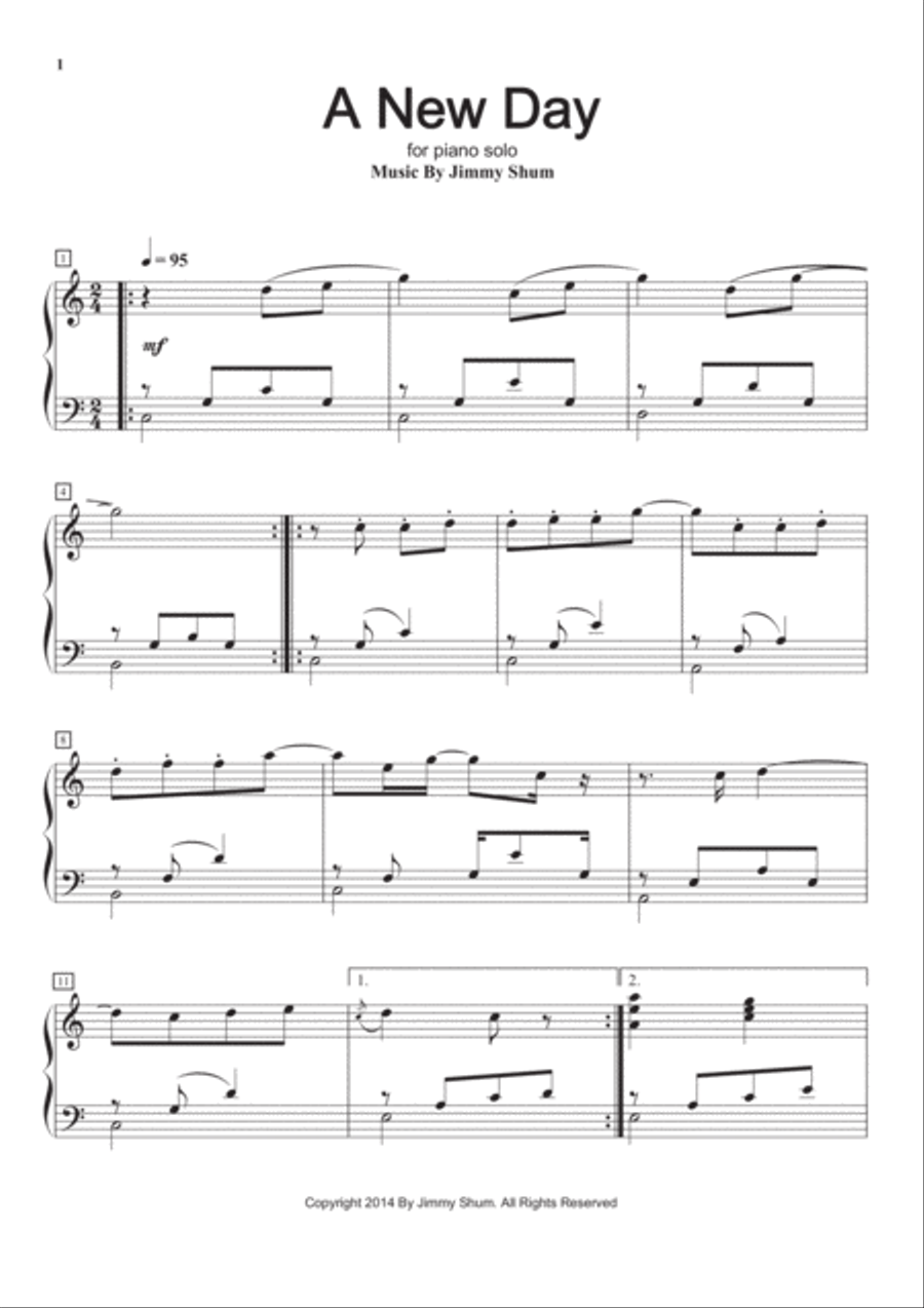 A New Day Piano Solo scores gallery preview page 3